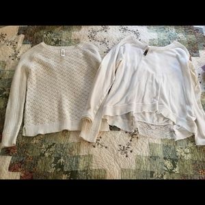 Two white sweaters sz medium